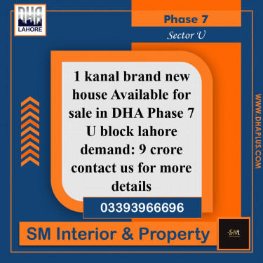 1 Kanal Residential House for Rent in Sector U -  Phase 7, Lahore - (DP-40946)