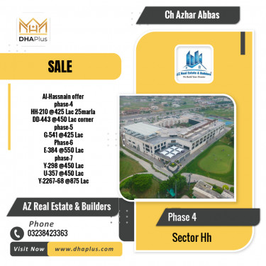 1 Kanal Residential Plot for Sale in Sector HH -  Phase 4, Lahore - (DP-40954)