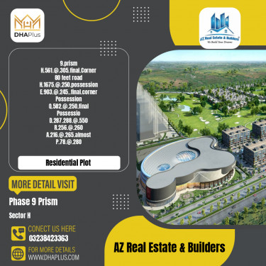 1 Kanal Residential Plot for Sale in Sector H -  Phase 9 Prism, Lahore - (DP-40986)
