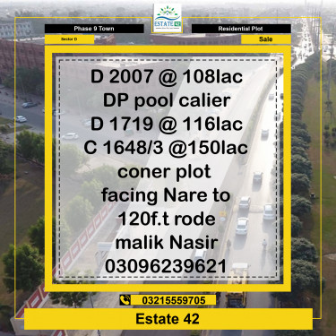 5 Marla Residential Plot for Sale in Sector D -  Phase 9 Town, Lahore - (DP-41035)