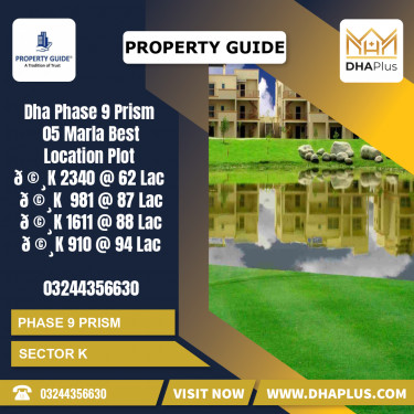 5 Marla Residential Plot for Sale in Sector K -  Phase 9 Prism, Lahore - (DP-41042)