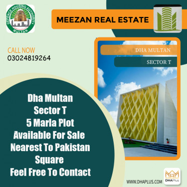5 Marla Residential Plot for Sale in Sector T -  DHA Multan, Multan - (DP-41046)