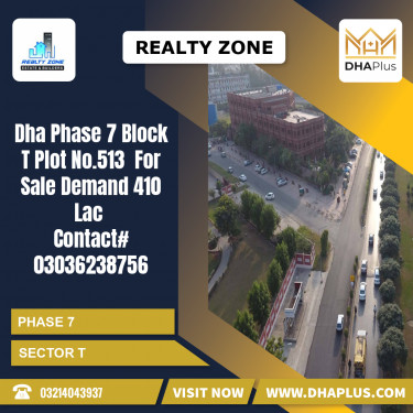 1 Kanal Residential Plot for Sale in Sector T -  Phase 7, Lahore - (DP-41139)