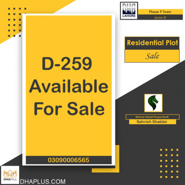 5 Marla Residential Plot for Sale in Sector D -  Phase 9 Town, Lahore - (DP-41150)