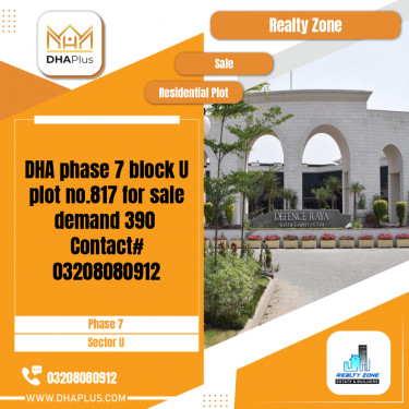 1 Kanal Residential Plot for Sale in Sector U -  Phase 7, Lahore - (DP-41152)