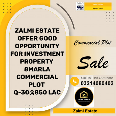 8 Marla Commercial Plot for Sale in Sector Q Commercial -  Phase 9 Prism, Lahore - (DP-41161)