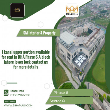 1 Kanal Residential Portion for Rent in Sector A -  Phase 6, Lahore - (DP-41167)