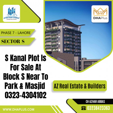 1 Kanal Residential Plot for Sale in Sector S -  Phase 7, Lahore - (DP-41190)