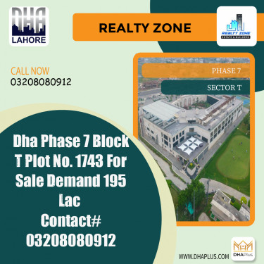10 Marla Residential Plot for Sale in Sector T -  Phase 7, Lahore - (DP-41191)