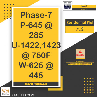 2 Kanal Residential Plot for Sale in Sector U -  Phase 7, Lahore - (DP-41199)