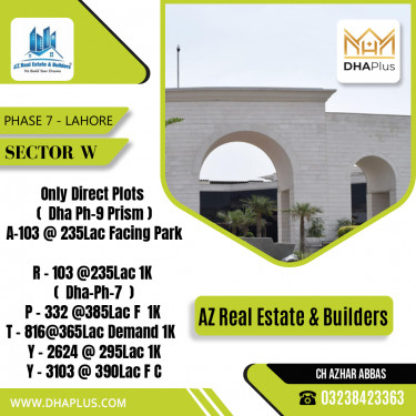 1 Kanal Residential Plot for Sale in Sector W -  Phase 7, Lahore - (DP-41219)