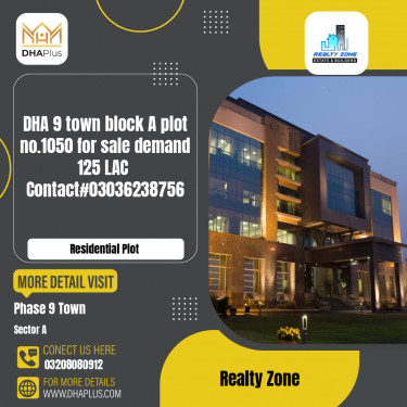 5 Marla Residential Plot for Sale in Sector A -  Phase 9 Town, Lahore - (DP-41242)