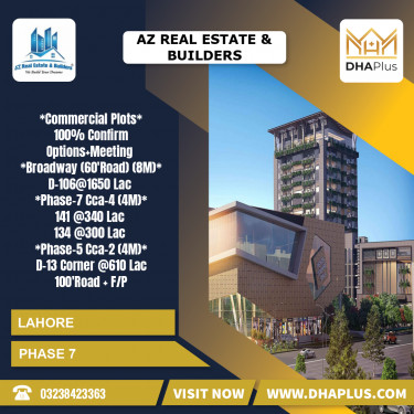 4 Marla Commercial Plot for Sale in Phase 7, Lahore - (DP-41271)