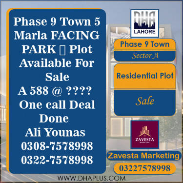 5 Marla Residential Plot for Sale in Sector A -  Phase 9 Town, Lahore - (DP-41302)