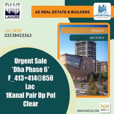 1 Kanal Residential Plot for Sale in Sector F -  Phase 6, Lahore - (DP-41304)