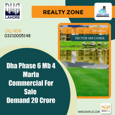 4 Marla Commercial Plot for Sale in Sector MB Commercial -  Phase 6, Lahore - (DP-41313)