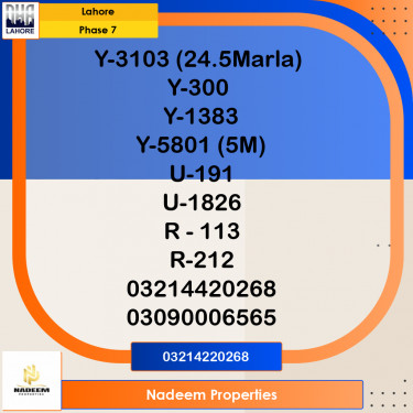 20 Marla Residential Plot for Sale in Phase 7, Lahore - (DP-41431)