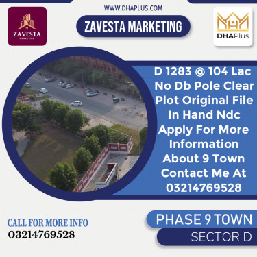5 Marla Residential Plot for Sale in Sector D -  Phase 9 Town, Lahore - (BP-41500)