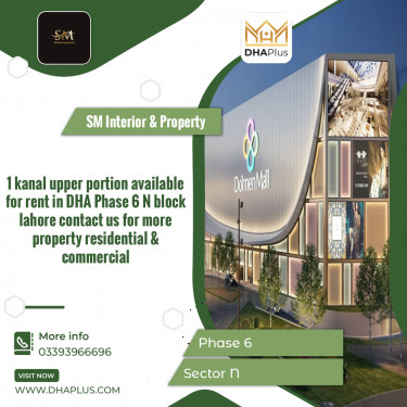 1 Kanal Residential Upper Portion for Rent in Sector N -  Phase 6, Lahore - (BP-41542)
