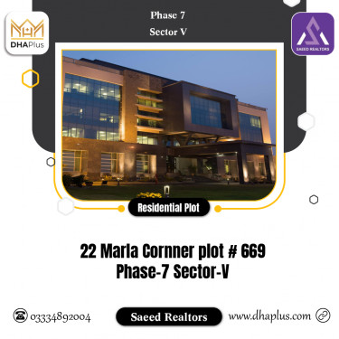 22 Marla Residential Plot for Sale in Sector V -  Phase 7, Lahore - (BP-41908)