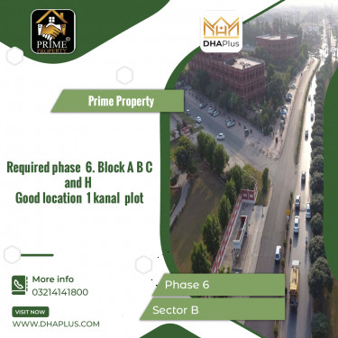 1 Kanal Required Residential Plot in Sector B -  Phase 6, Lahore - (BP-41924)