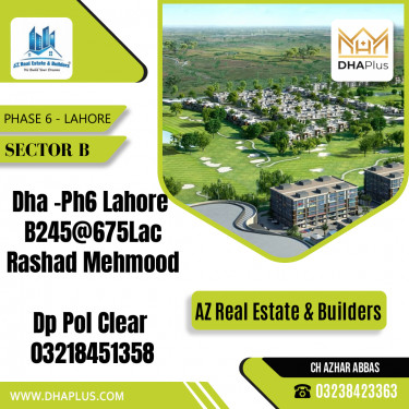 1 Kanal Residential Plot for Sale in Sector B -  Phase 6, Lahore - (BP-42028)