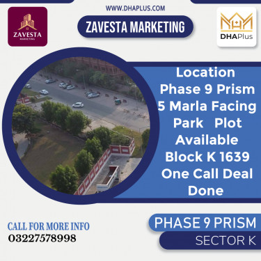5 Marla Residential Plot for Sale in Sector K -  Phase 9 Prism, Lahore - (BP-42036)
