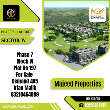 1 Kanal Residential Plot for Sale in Sector W -  Phase 7, Lahore - (BP-42079)