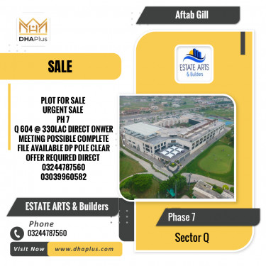 1 Kanal Residential Plot for Sale in Sector Q -  Phase 7, Lahore - (BP-42206)
