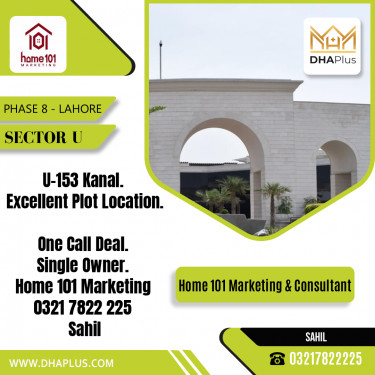 1 Kanal Residential Plot for Sale in Sector U -  Phase 8, Lahore - (BP-42221)