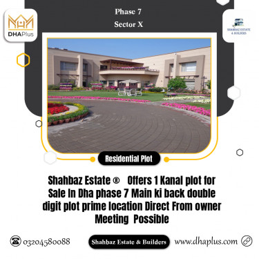 20 Marla Residential Plot for Sale in Sector X -  Phase 7, Lahore - (BP-42359)