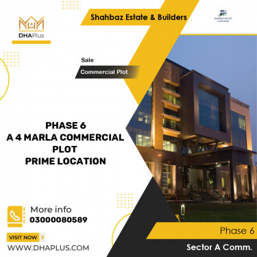 4 Marla Commercial Plot for Sale in Sector A Commercial -  Phase 6, Lahore - (BP-42368)