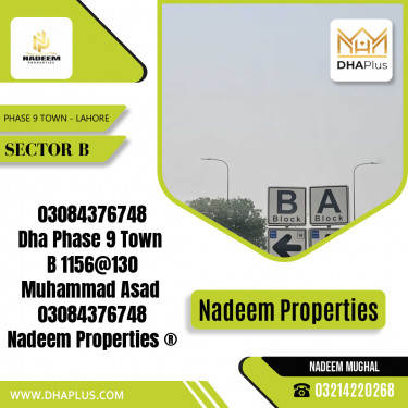 5 Marla Residential Plot for Sale in Sector B -  Phase 9 Town, Lahore - (BP-42567)