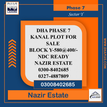 1 Kanal Residential Plot for Sale in Sector Y -  Phase 7, Lahore - (BP-42613)