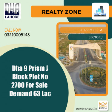 5 Marla Residential Plot for Sale in Sector J -  Phase 9 Prism, Lahore - (BP-42694)