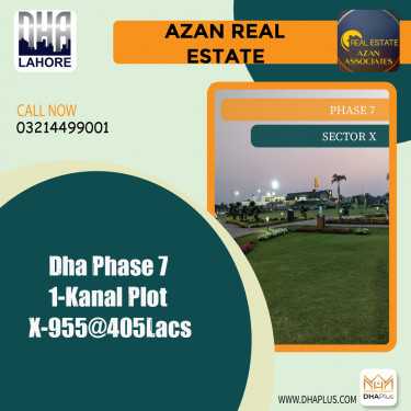 1 Kanal Residential Plot for Sale in Sector X -  DHA Phase 7, Lahore - (BP-42769)