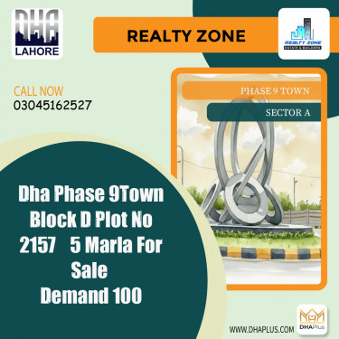 5 Marla Residential Plot for Sale in Sector A -  DHA Phase 9 Town, Lahore - (BP-43173)