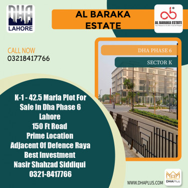 42.5 Marla Residential Plot for Sale in Sector K - DHA Phase 6, Lahore - (BP-43719)
