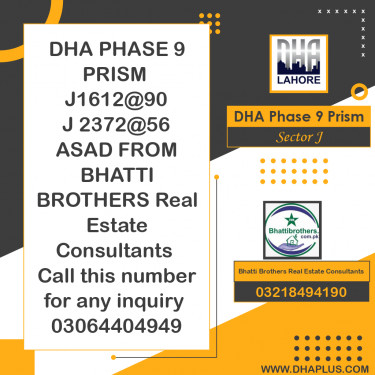 5 Marla Residential Plot for Sale in Sector J - DHA Phase 9 Prism, Lahore - (BP-43888)