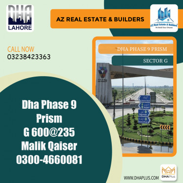 1 Kanal Residential Plot for Sale in Sector G - DHA Phase 9 Prism, Lahore - (BP-43938)