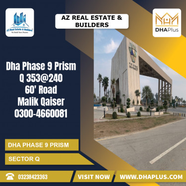 1 Kanal Residential Plot for Sale in Sector Q - DHA Phase 9 Prism, Lahore - (BP-43939)