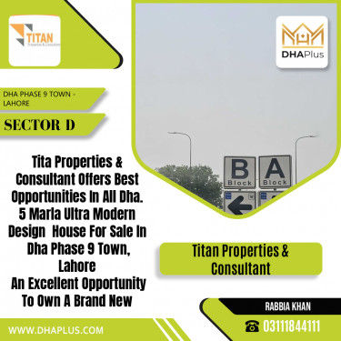 5 Marla Residential House for Sale in Sector D, DHA Phase 9 Town, Lahore - (BP-44049)