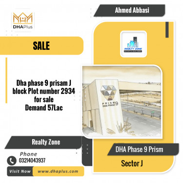 5 Marla Residential Plot for Sale in Sector J, DHA Phase 9 Prism, Lahore - (BP-44358)
