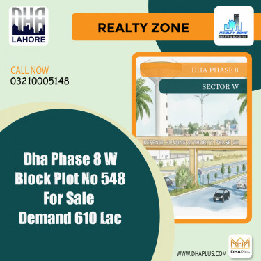 1 Kanal Residential Plot for Sale in Sector W, DHA Phase 8, Lahore - (BP-44486)