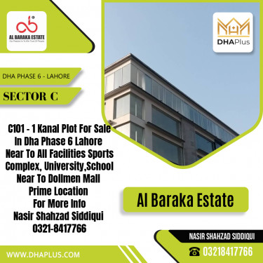 1 Kanal Residential Plot for Sale in Sector C, DHA Phase 6, Lahore - (BP-44500)