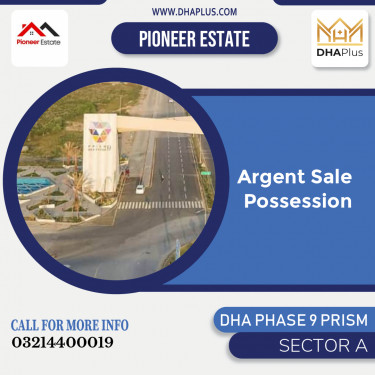 20 Marla Residential Plot for Sale in Sector A, DHA Phase 9 Prism, Lahore - (BP-44518)