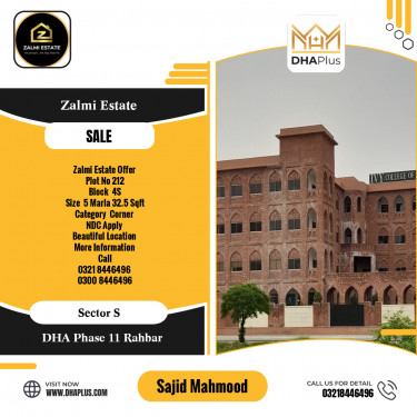 5 Marla Residential Plot for Sale in Phase 4 - Sector S, DHA Phase 11 Rahbar, Lahore - (BP-44548)