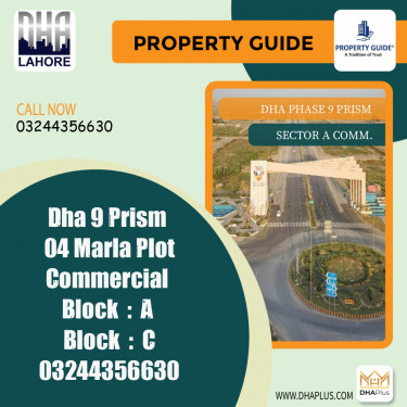4 Marla Required Commercial Plot in Sector A Commercial, DHA Phase 9 Prism, Lahore - (BP-44563)