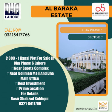 1 Kanal Residential Plot for Sale in Sector C, DHA Phase 6, Lahore - (BP-44579)