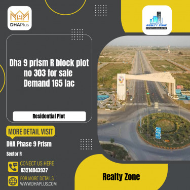 10 Marla Residential Plot for Sale in Sector R, DHA Phase 9 Prism, Lahore - (BP-44593)